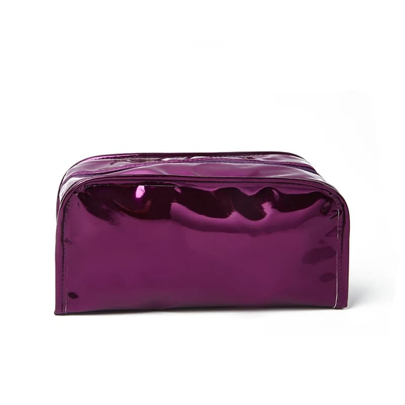 Borse per il trucco da 5 pezzi Borsa da viaggio protettiva impermeabile solida viola PU da donna