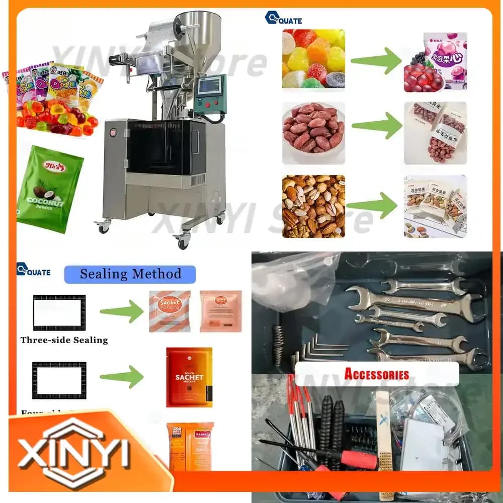 Vertical Form Fill Seal Machine for Food Granules Automatic Packaging Equipment Food Grade Material for Snacks Coffee Beans