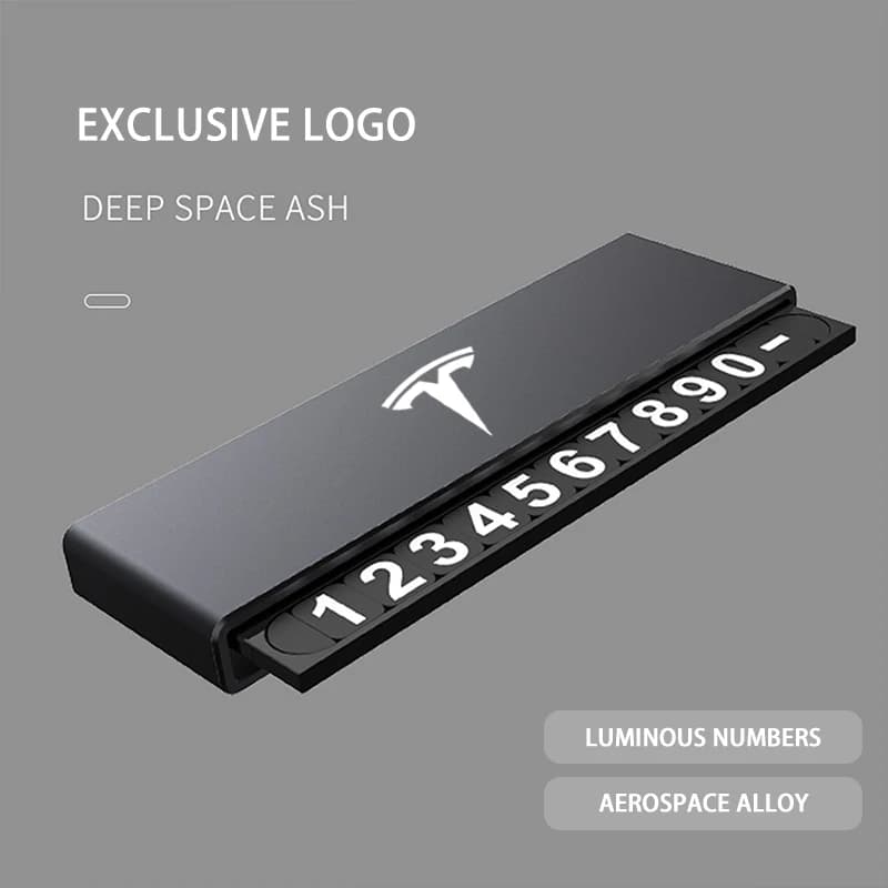 For Tesla Model Y Juniper Model 3 highland X S Accessories 2026 Metal Noctilucent Car Stop Card Temporary Parking Number Plate
