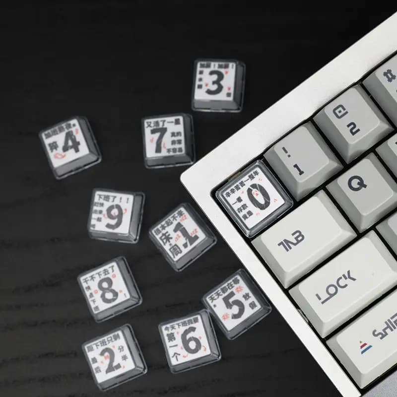 Theme Keycaps Set 8mm Resin Workers, Custom Weight, Original Keycaps Hand Made for Mechanic Keypads, DIY Gift Accessories