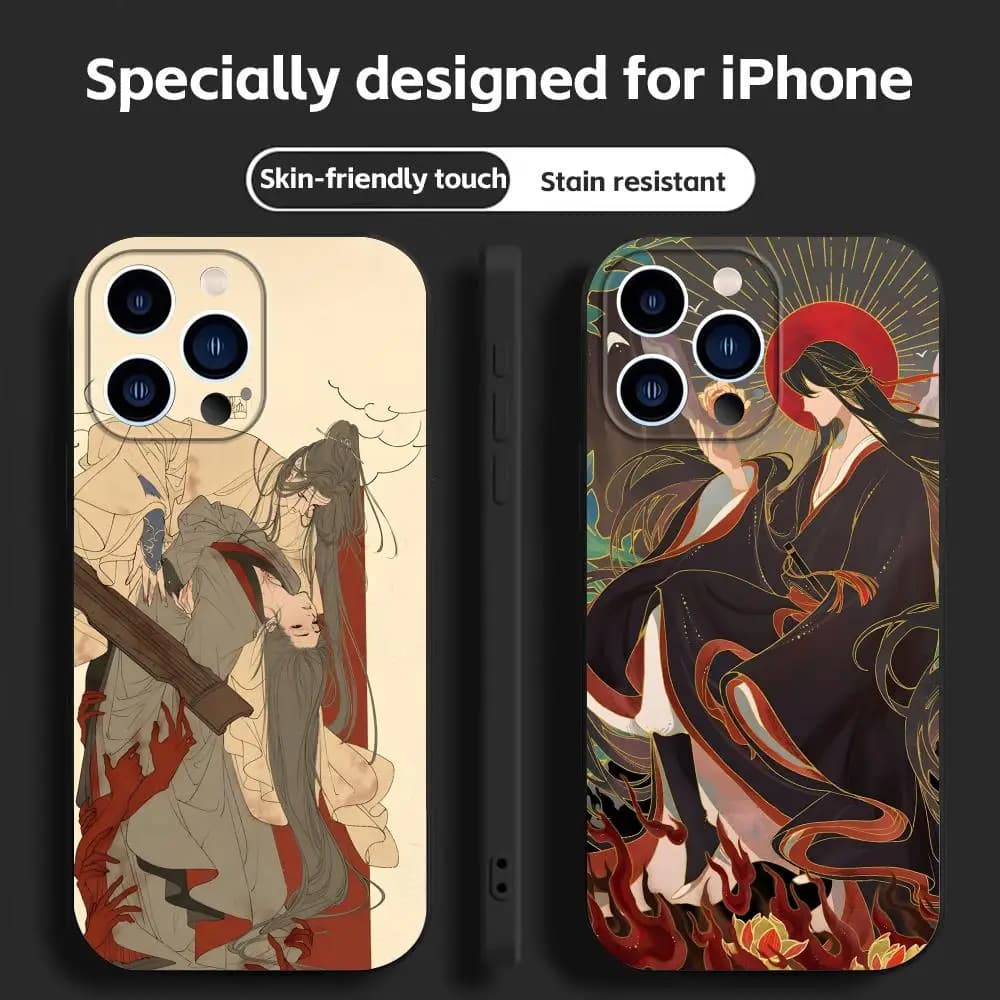 Hot anime Mo Dao Zu Shi Phone Case For iPhone 16 16e 15 14 13 12 11 Plus Mini Pro Max Soft black Shockproof Cover