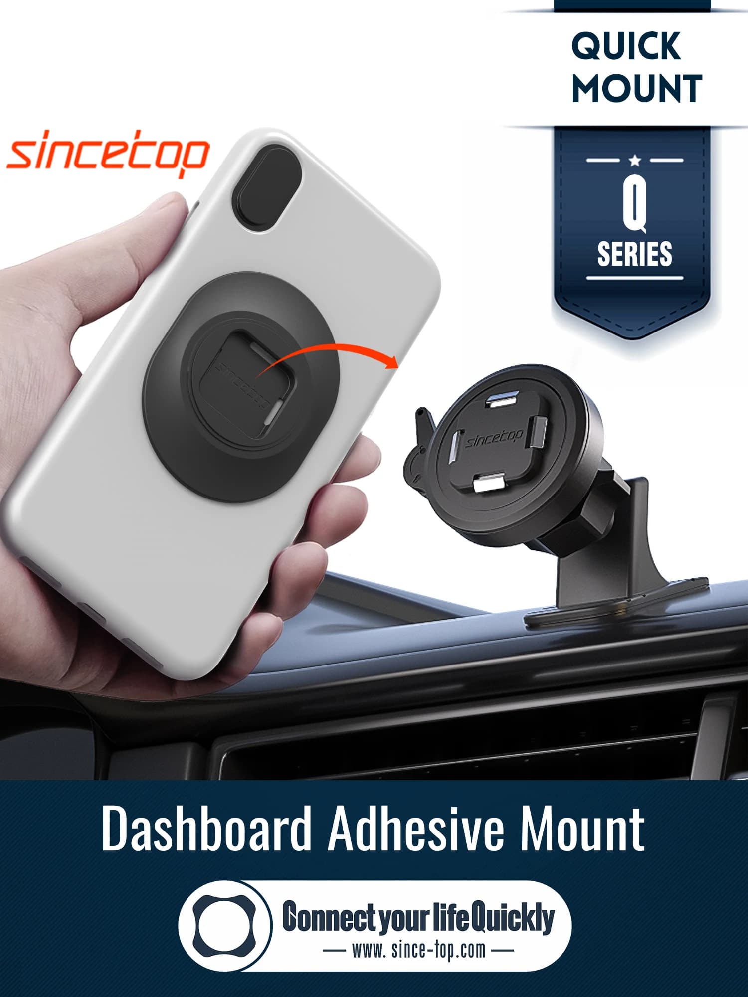Universal Car Dashboard Mat Quick Mount Car Phone Holder Pad Mobile Phone Stand For iPhone Samsung Xiaomi - series Q [Quad]