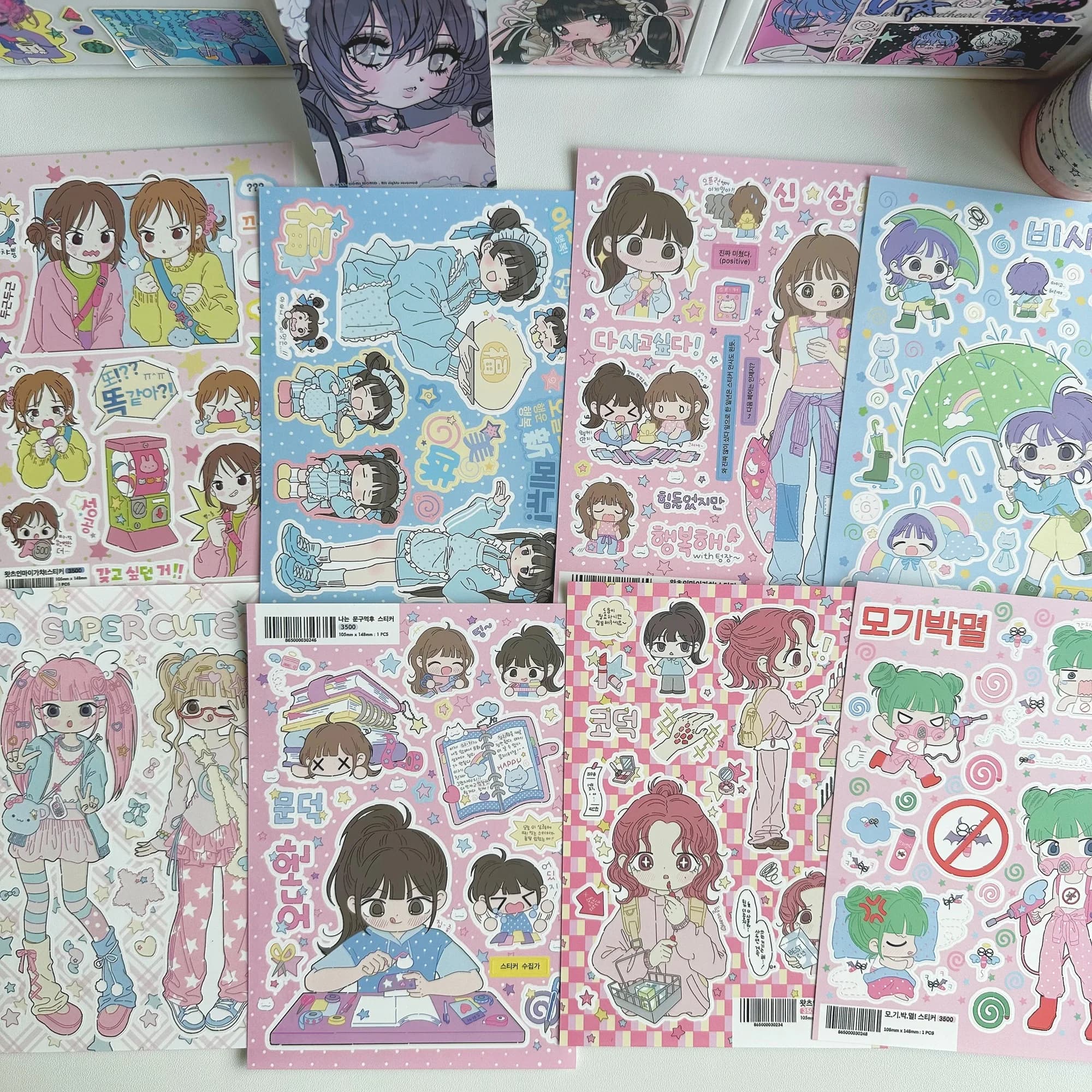 1/8 pezzi adesivi per ragazza cartone animato coreano adesivi per personaggi ragazza carina conto a mano diario notebook scrapbook adesivi decorativi fai da te