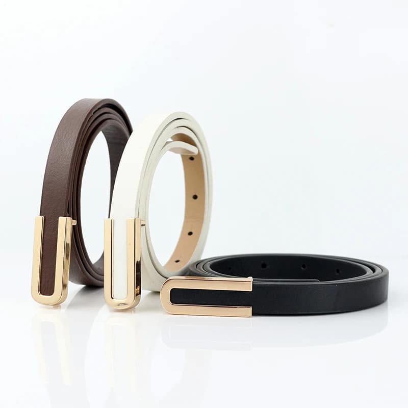 Cintura sottile decorativa da 100 cm, stile coreano semplice, cintura bianca piccola, alla moda e versatile, cintura sottile in pelle nera per donna