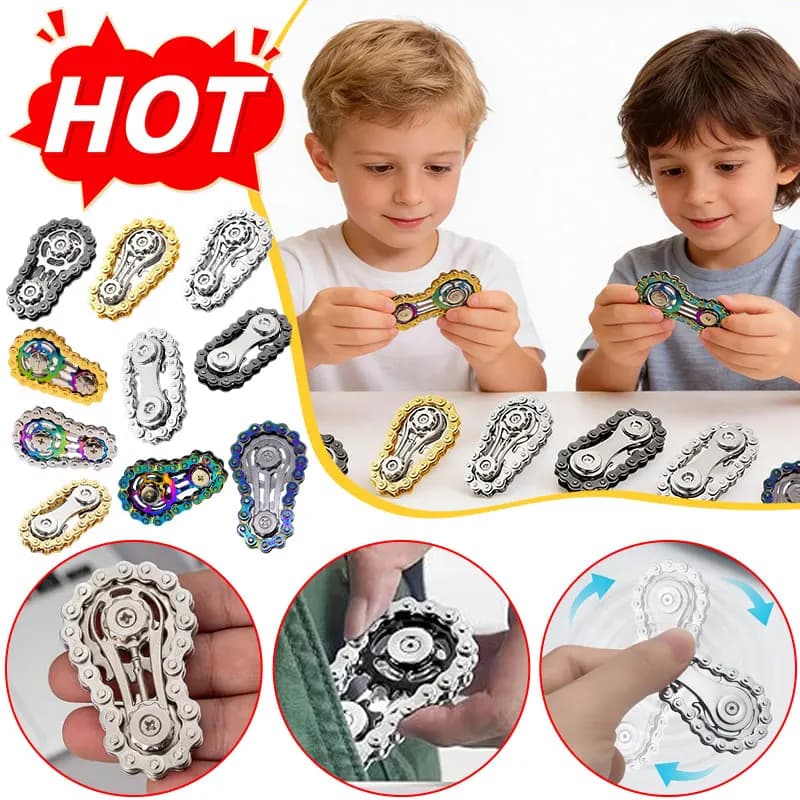 HOT Kid Hand Fidget Spinner Metal Chain Gear Antistress Anxiety Adult EDC Fidget Toys Focus ADHD Tool Office Stress Relief Toys
