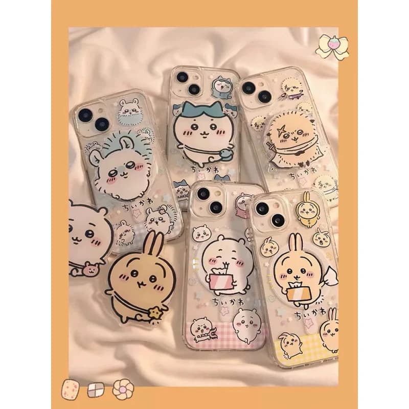 Chiikawa Magnetic Holder Magsafe Phone Case for Samsung S26 Ultra S25 S24 S23 S22 Fe Z Fold7 Usagi Cartoon Anime Anti-Drop Cover
