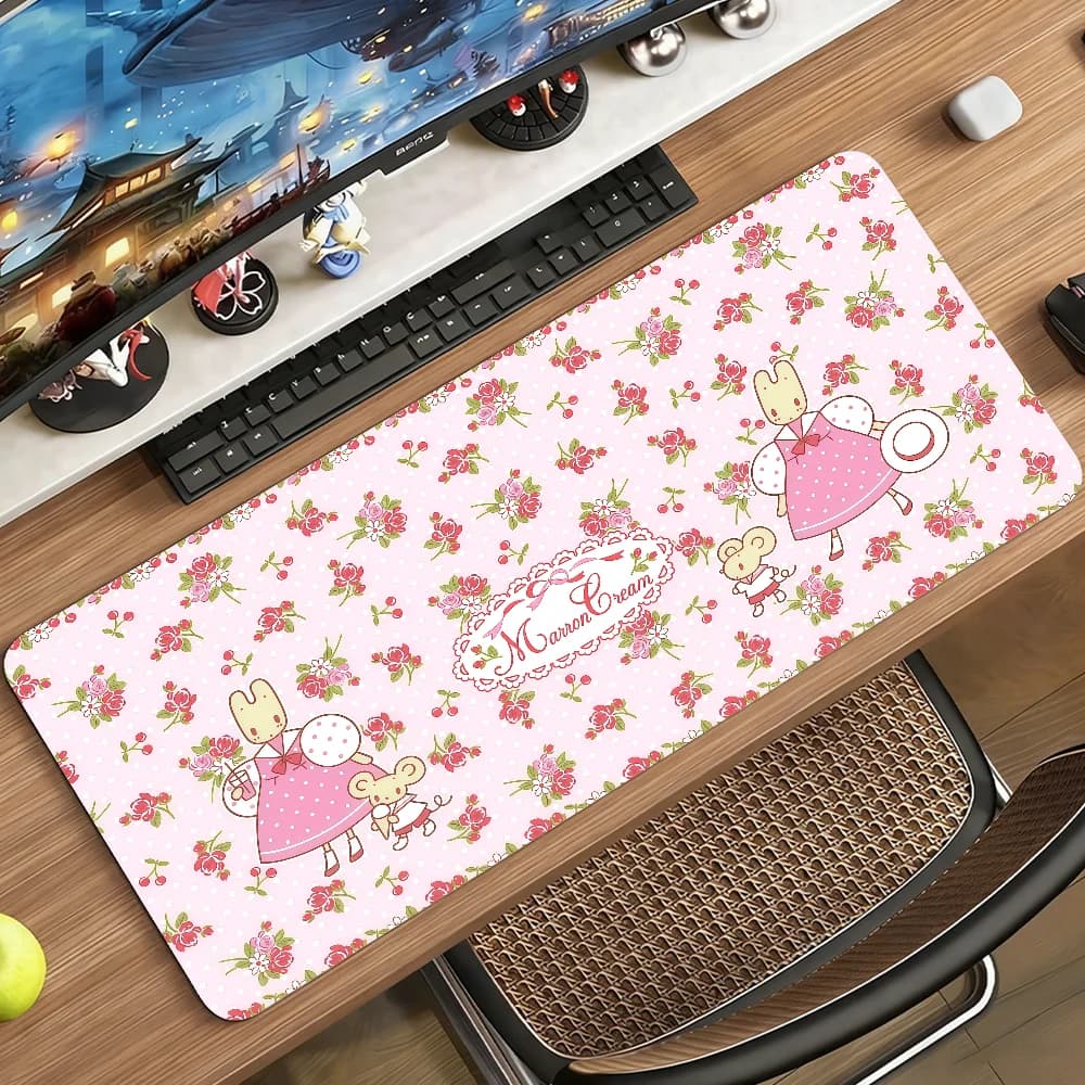 Simpatico tappetino per mouse M-Marron Cream, tappetino per computer in gomma antiscivolo, tappetino per computer Gamer Balance Decoracion, tappetino per laptop, ufficio, grande