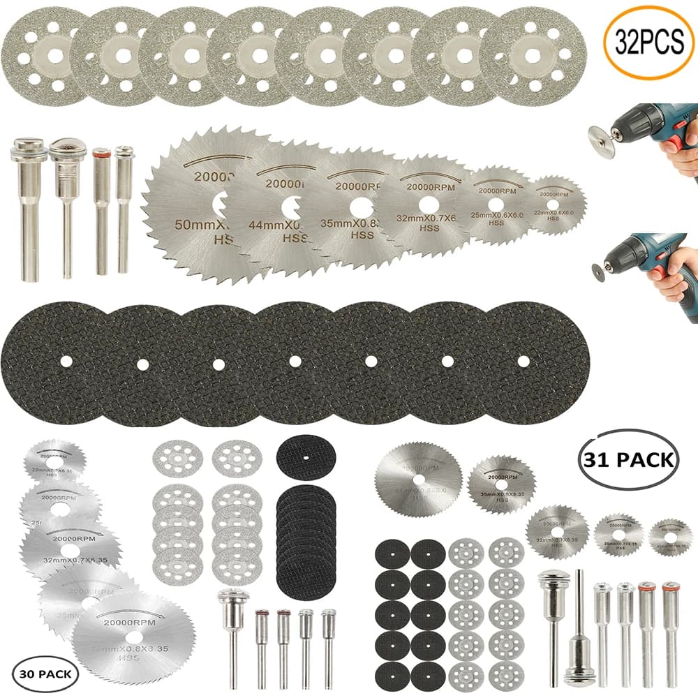 6-32 pieces mini set of saw blades for circular saw strip cutting disc for accessories Dremel rotating tools for metal cutting
