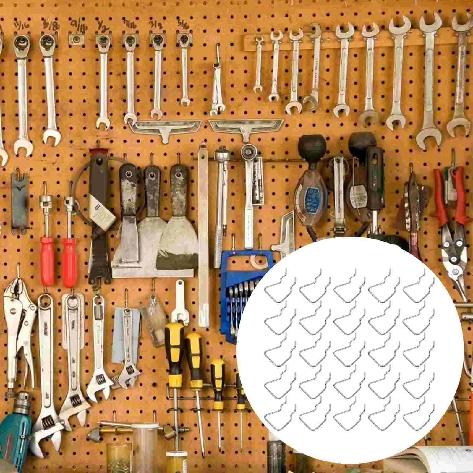 12 pezzi espositori per ganci per pannelli con fori accessori singoli in metallo strumento per banco da lavoro puntali per pannelli forati in acciaio inossidabile