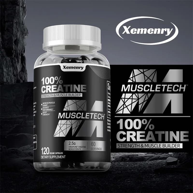 Capsule di Creatina Monoidrato per lo Sviluppo Muscolare Addominale e la Resistenza Atletica, Proteine del Siero di Latte per la Palestra
