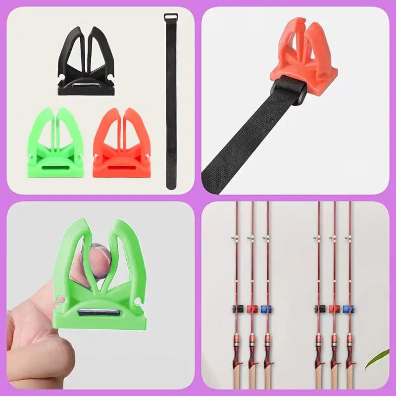 Supporto Portatile in Silicone a V per Canna da Pesca, Clip di Fissaggio Rapido per Vari Tipi di Canne, Fissaggio Sicuro per Attrezzatura da Pesca all'Aperto