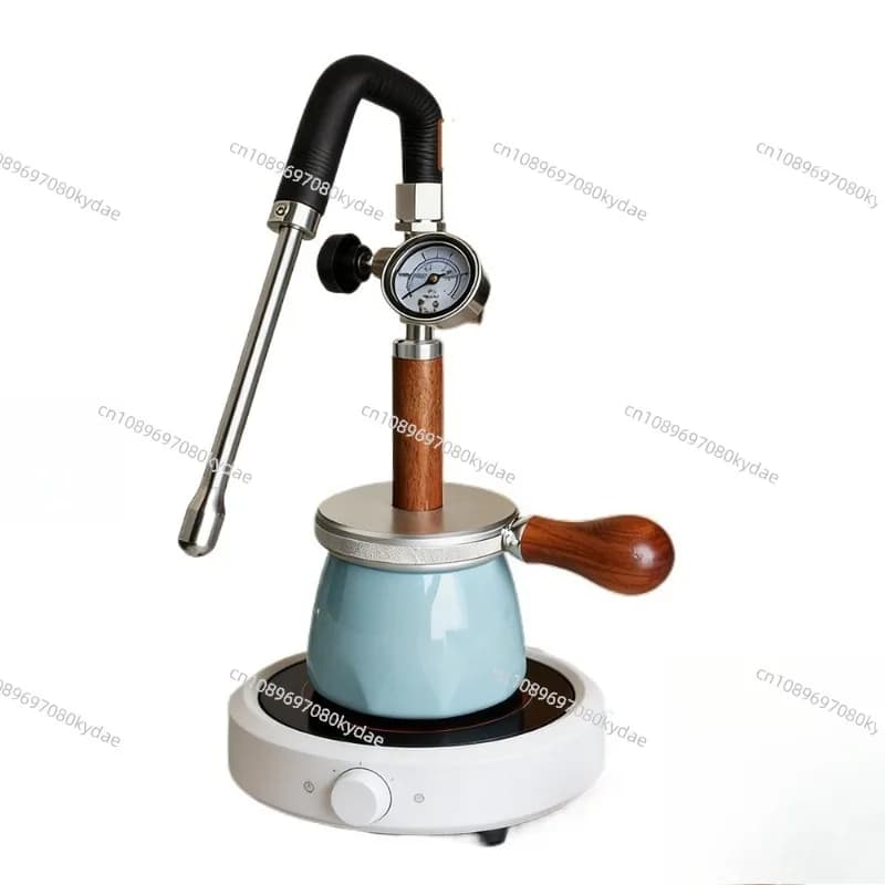 4Bar Pneumatic Milk Frother 450ml Manual Coffee Foam Maker High Pressure Milk Steamer for Latte Art Cappuccino & Barista Tools
