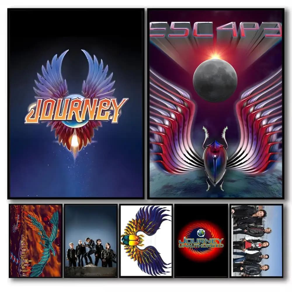J-Journey BAND SINGER Poster Sticky Wall Art Printing Decorazione estetica impermeabile per la casa, il soggiorno e la camera da letto