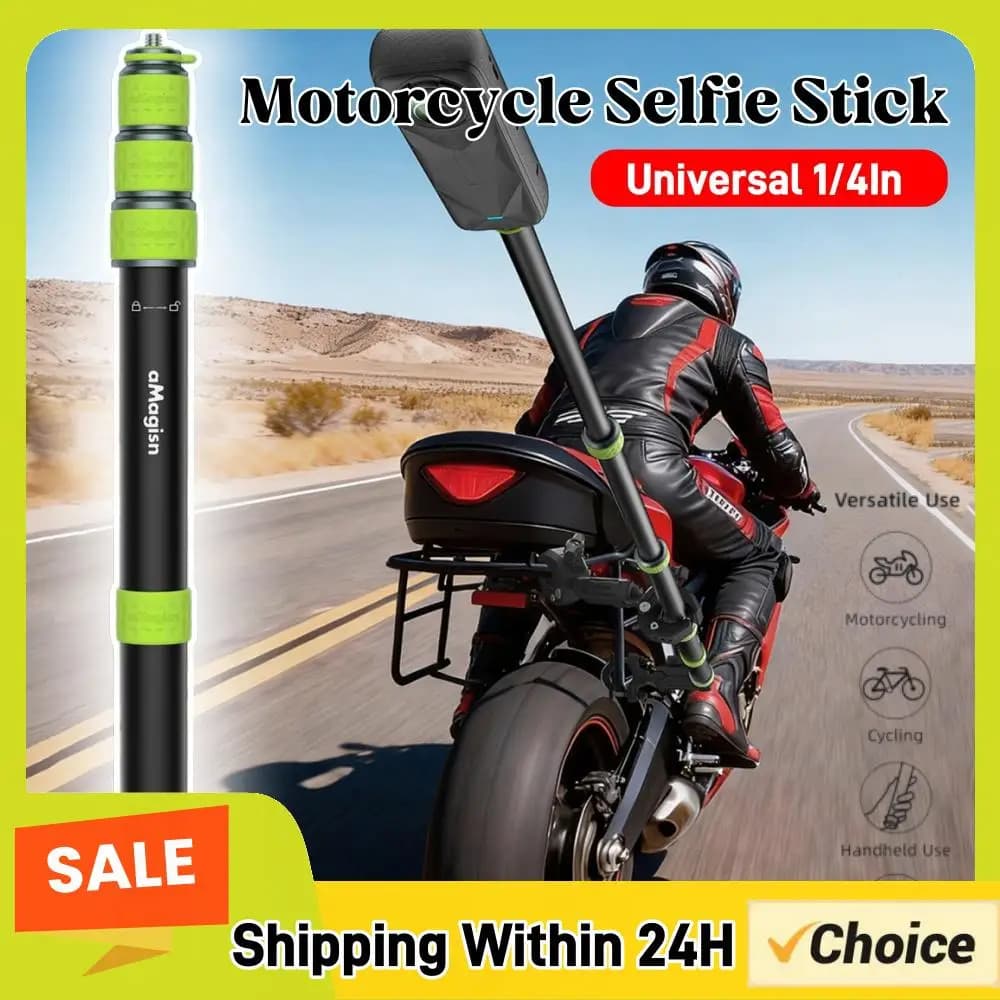 1-2X Kit di montaggio universale per selfie stick da moto da 1/4 di pollice, multiuso, resistente all'usura, per Insta360/GoPro/DjI/SJCAM/Akas