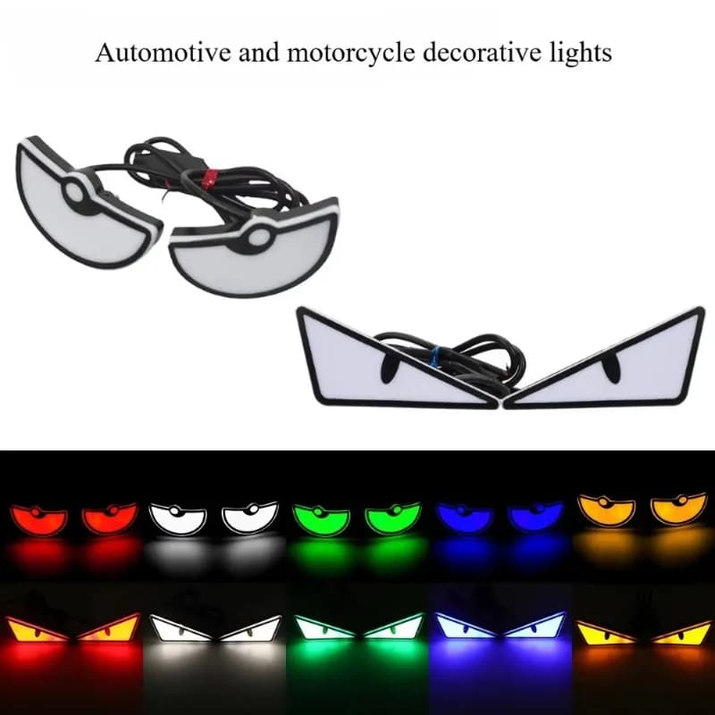 Nuovo 2 pezzi mini lampada per lente per proiettore fine universale per moto LED Devil Eyes faro dinamico accessori per moto