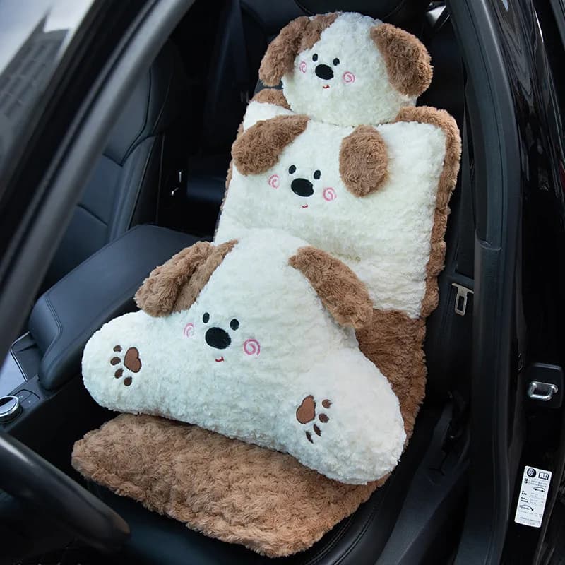 Cuscino per auto carino con supporto lombare e per la nuca, universale per tutte le stagioni, in fibra di poliestere confortevole