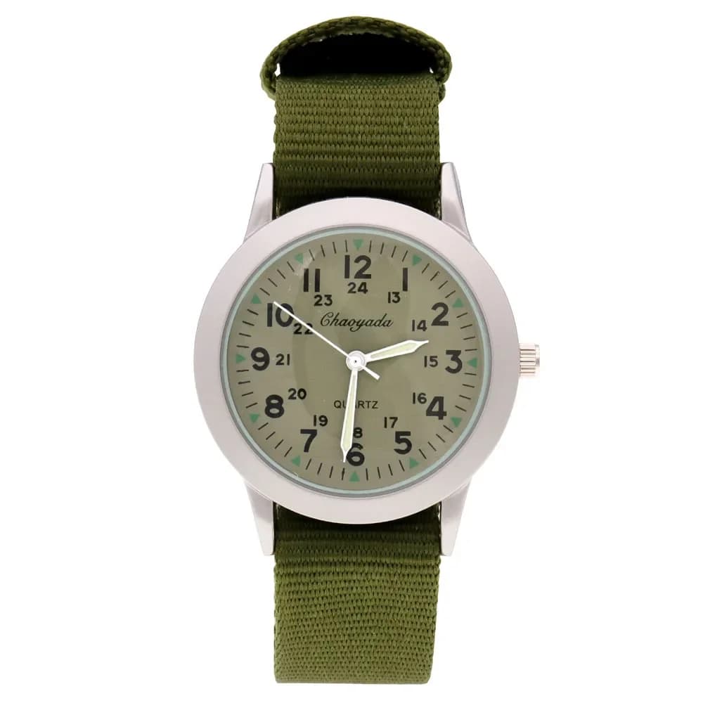 Chaoyada Boys Men Students Sports Quartz Watches Girls Water Resistant Gifts Watch Kids Fashionable Wristwatches in canvas