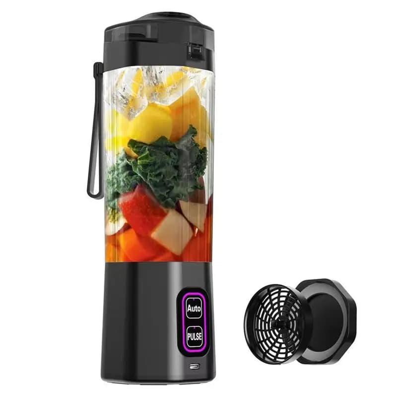 TCF-Juice Maker Frullatore elettrico portatile da 700 ml, mixer per frutta ricaricabile tramite USB, spremiagrumi a 6 lame per frullati, succhi freschi
