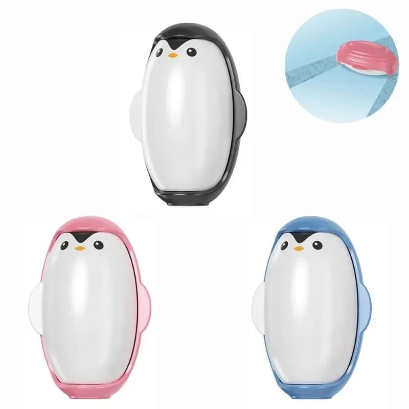 Mini spazzola a rullo riutilizzabile lavabile appiccicosa per la rimozione della lanugine del pinguino per la pulizia dei vestiti dei peli degli animali domestici Prodotti portatili per la pulizia della casa