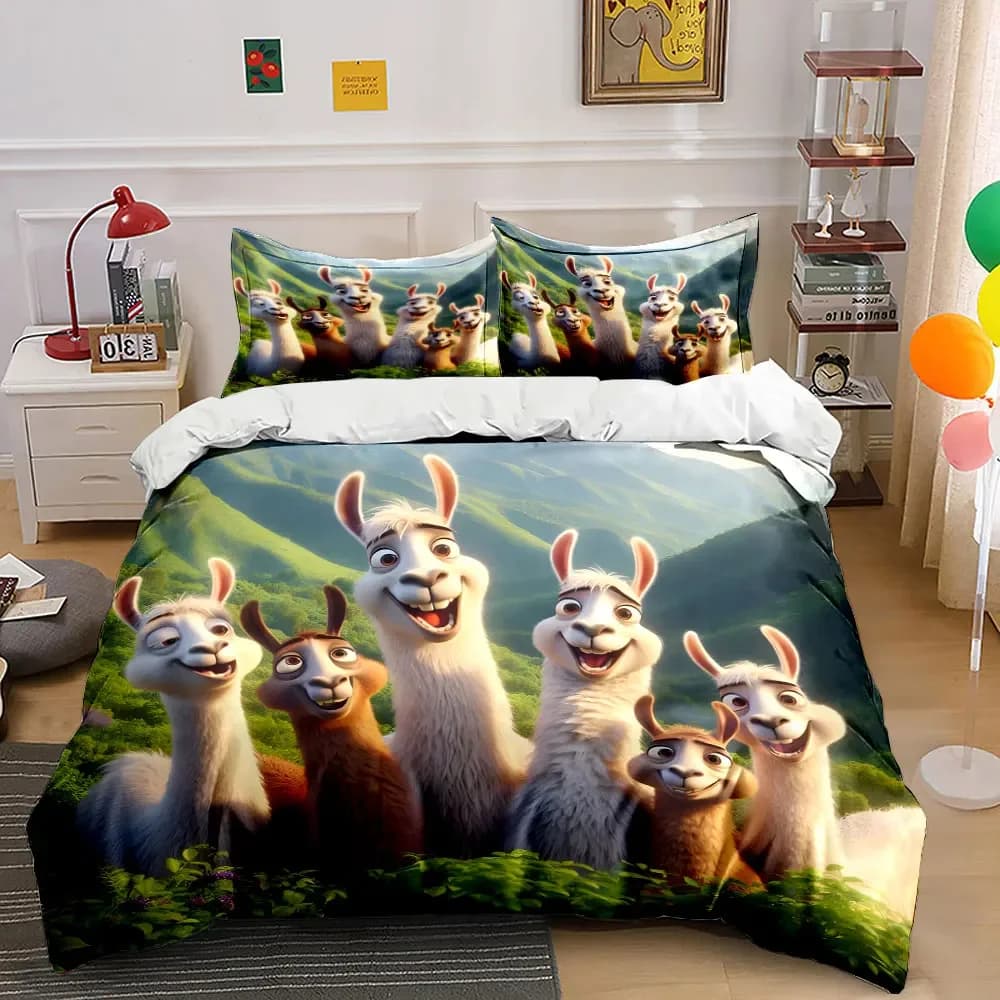 Set di Biancheria da Letto in Morbido e Confortevole Tessuto di Alpaca per Arredamento Casa, Include 1 Copripiumino e 2 Federe, Idea Regalo