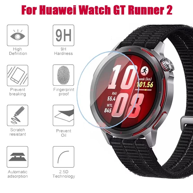 6PCS Vetro temperato per Huawei Watch GT Runner 2 Smart Screen Protector Cover antigraffio per Huawei GT Runner 2 Accessori