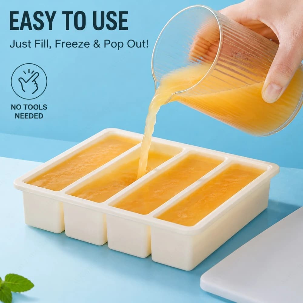 Contenitore per Alimenti da Cucina Impilabile in Silicone con Coperchio, Pratico Organizer per Zuppe, Brodi e Salse