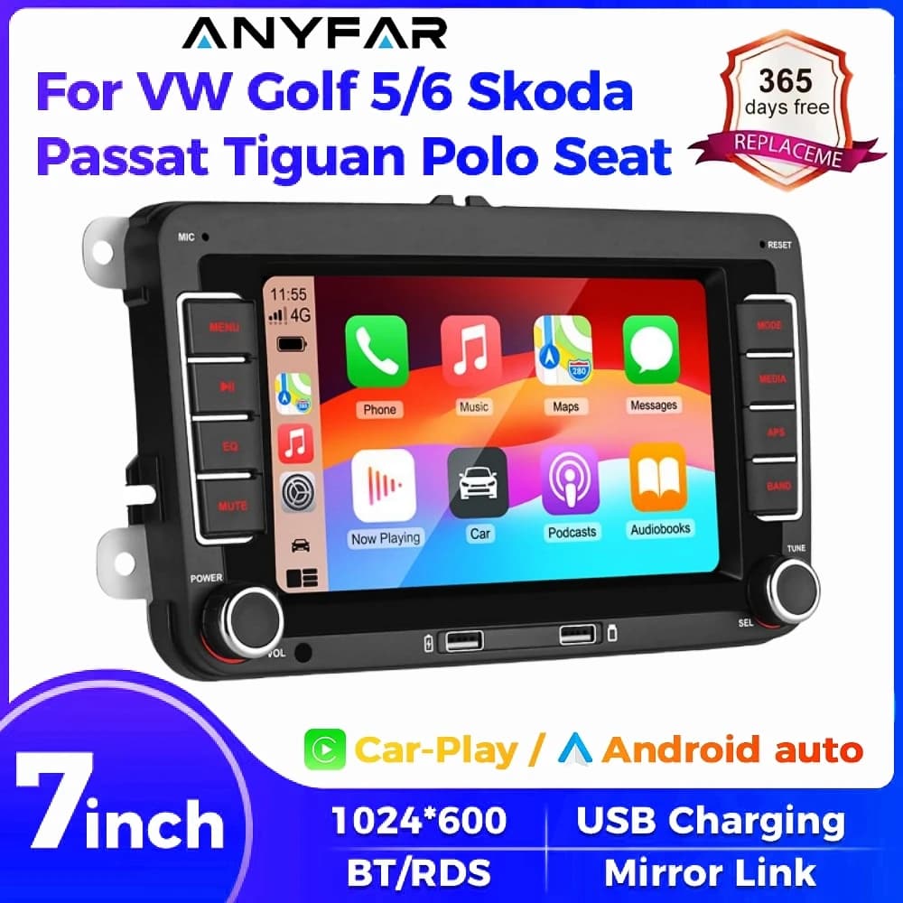 7 "2 Din HD Car Media Video RDS Airplay Autoradio CarPlay Android Auto Audio Stereo Per Volkswagen/Seat/Skoda/Passat/Golf/Polo