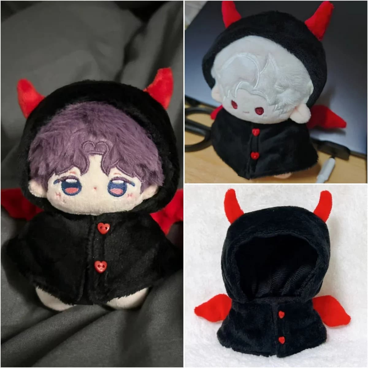 Piccolo diavolo fantasma angelo 10 vestiti per le bambole stile casual fatto a mano con cappuccio mantello bambola felpe con cappuccio cappelli accessori per bambole amore e spazio profondo