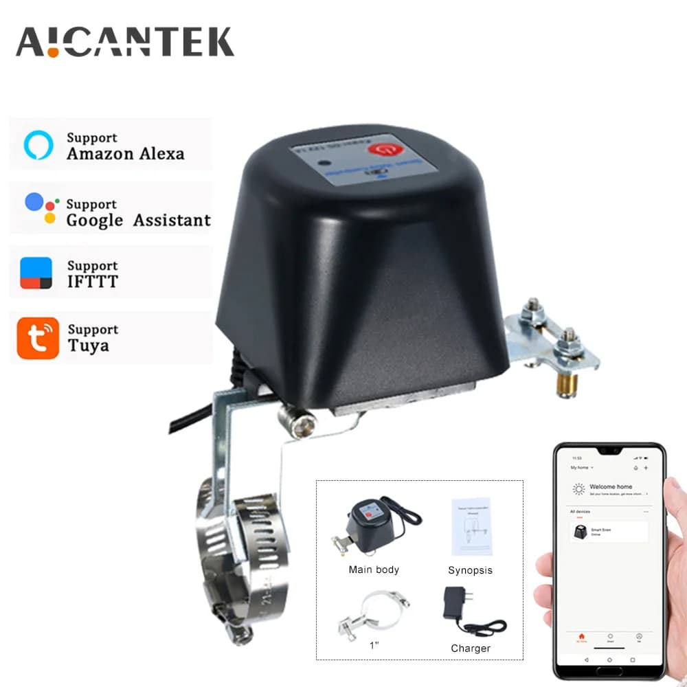 Tuya Wifi Smart Valve Zigbee Controller Spegnimento automatico con Alexa Google Assistant SmartLife Alice per condotte d'acqua e gas