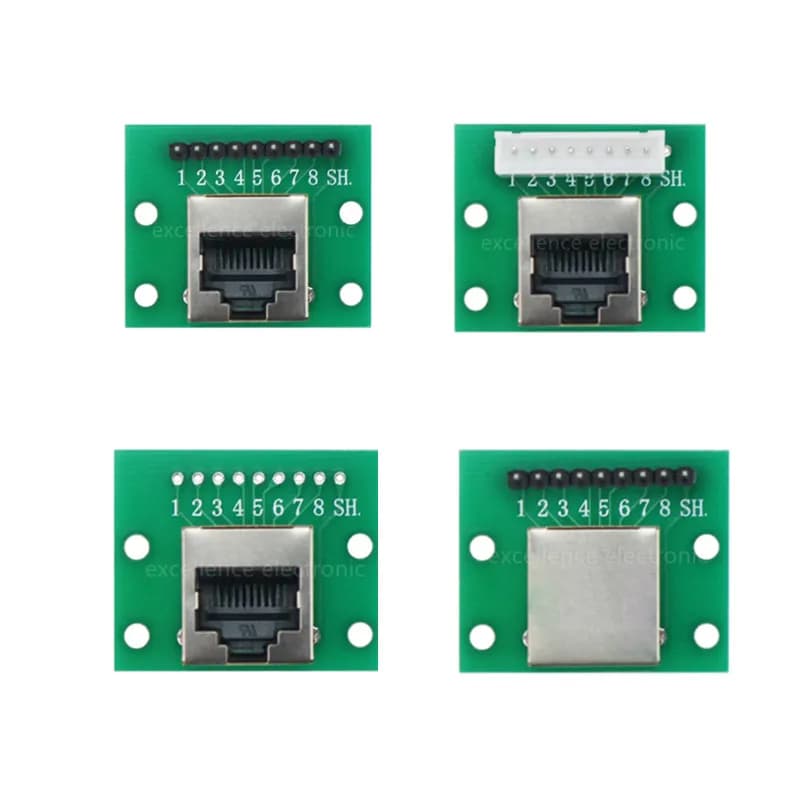 Scheda adattatore RJ45 da 1pc a connettore Ethernet modulare XH2.54 interfaccia di rete + scheda Breakout + connettore intestazione Pin