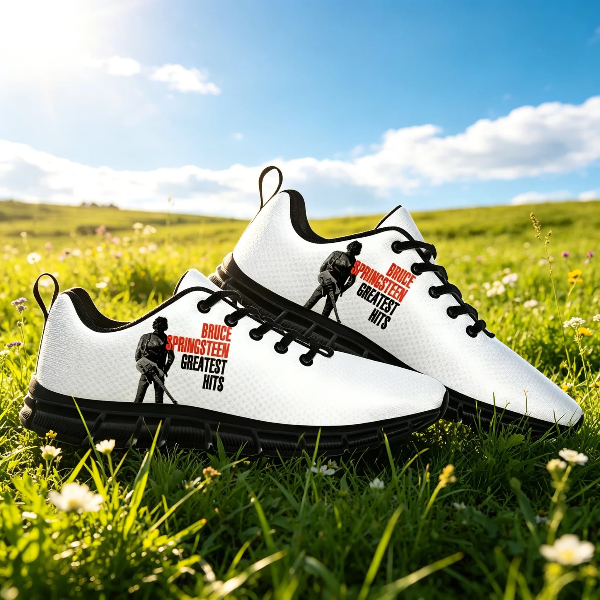 Sneakers con stampa a tema Born To Run, scarpe da corsa comode per uomo e donna, scarpe sportive traspiranti con suola morbida, stile street alla moda.