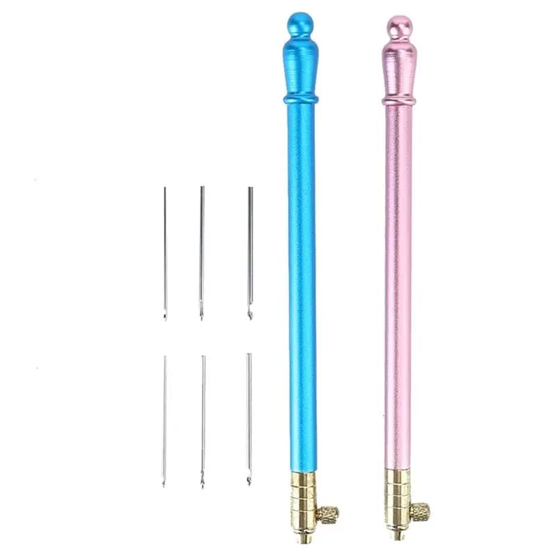 Set di uncinetti con manico in acciaio inossidabile B14C - 6 misure, design ergonomico per ricamo e lavori artigianali