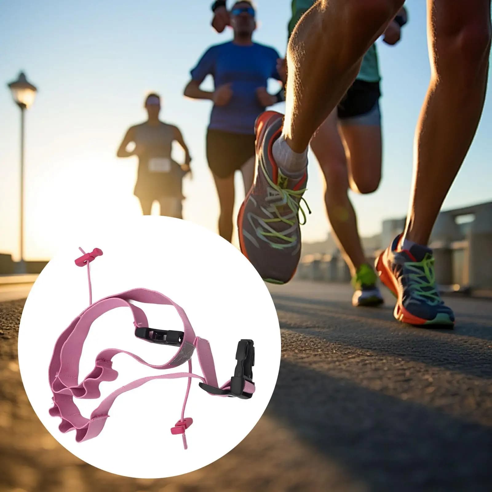 Running Bib Holder Race Belt Elastic Reflective Waist Strap Unisex Triathlon Accessories for Night Running and Cycling