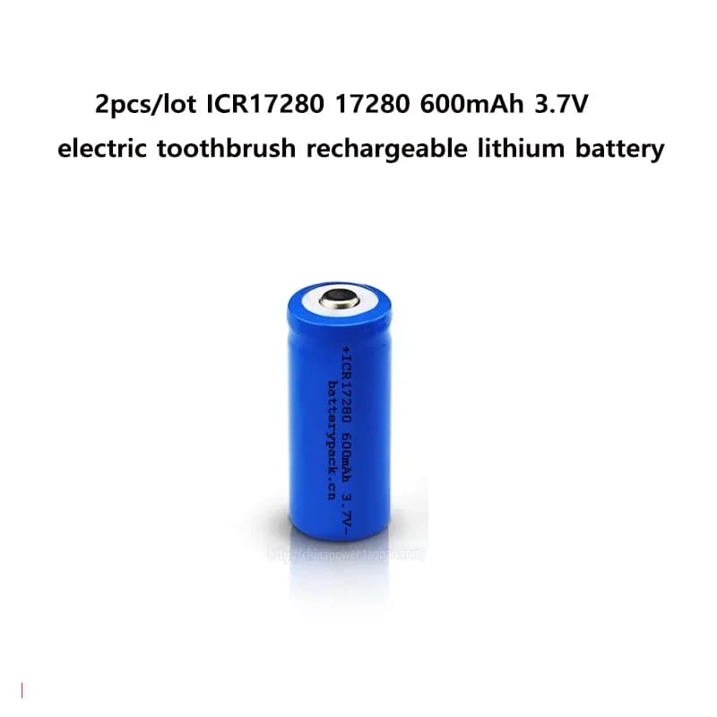 2 pezzi/lotto ICR17280 17280 600mAh 3.7V batteria al litio ricaricabile per spazzolino elettrico