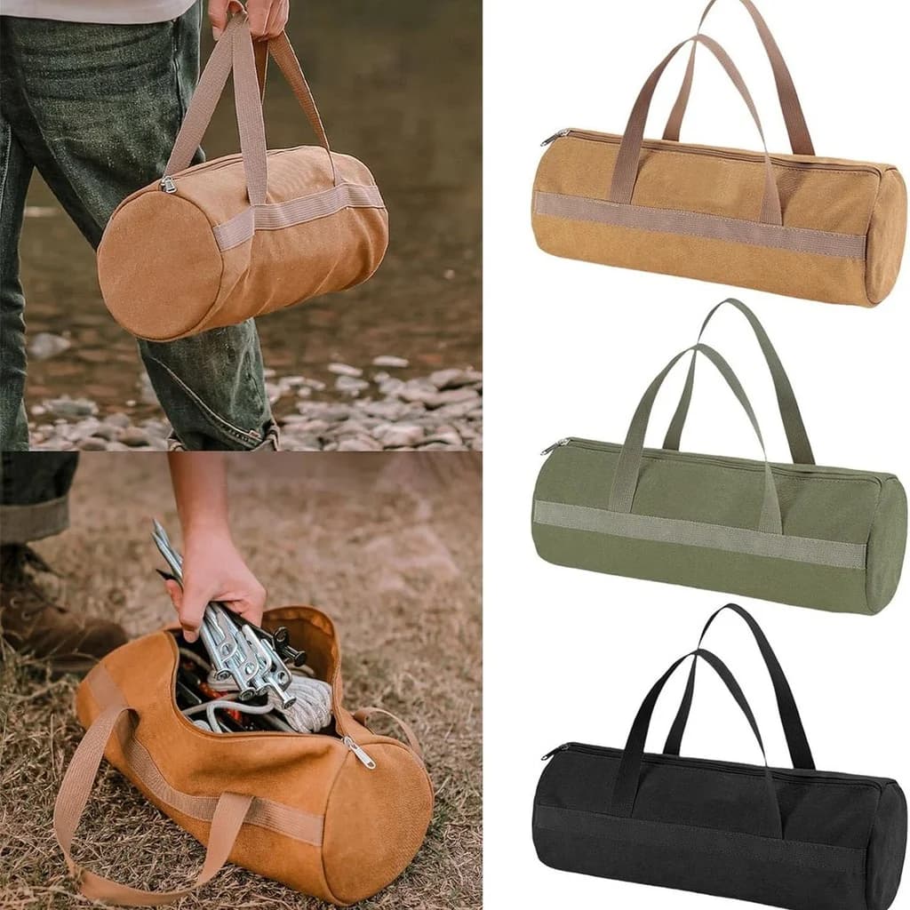 Large Capacity Camping Bag Oxford Double Layer Storage Organizer with Premium Zipper Portable Tent Accessories Support
