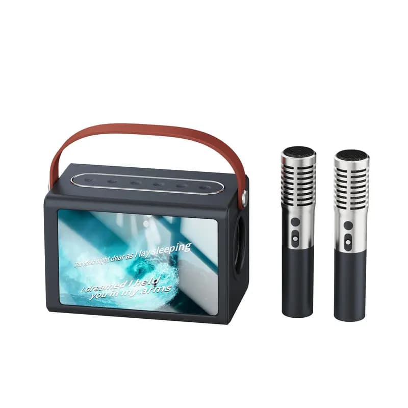 Doppio microfono intelligente per bassi da 1000 W per altoparlante Bluetooth Sistema di macchine per karaoke domestico con testi galleggianti di comunicazione USB