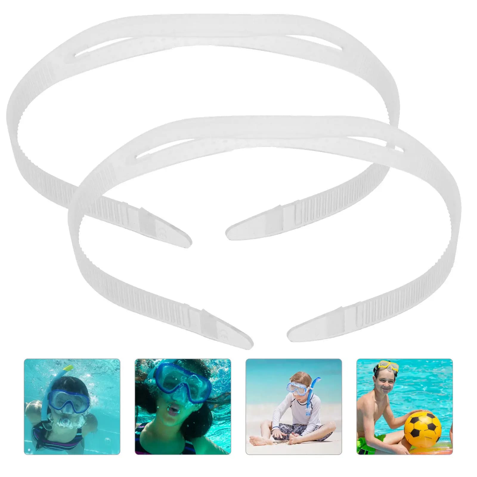 2 Pezzi Cinghie Regolabili in Silicone per Occhialini da Immersione, Ricambio Sicuro, Comodo e Leggero, Accessorio per Maschera da Nuoto