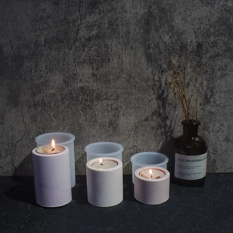 Mould Modern Minimalist Cylindrical Candle Holder Molds Large Medium Small Circular Candle Bases Circular Plaster Handmade Mold