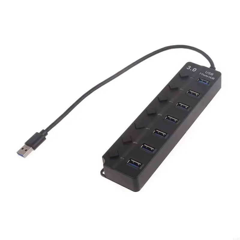 E65C Advanced 7Port USB Hub 1 to 7 Port USB3.0 Hub USB Extension Efficient Converter