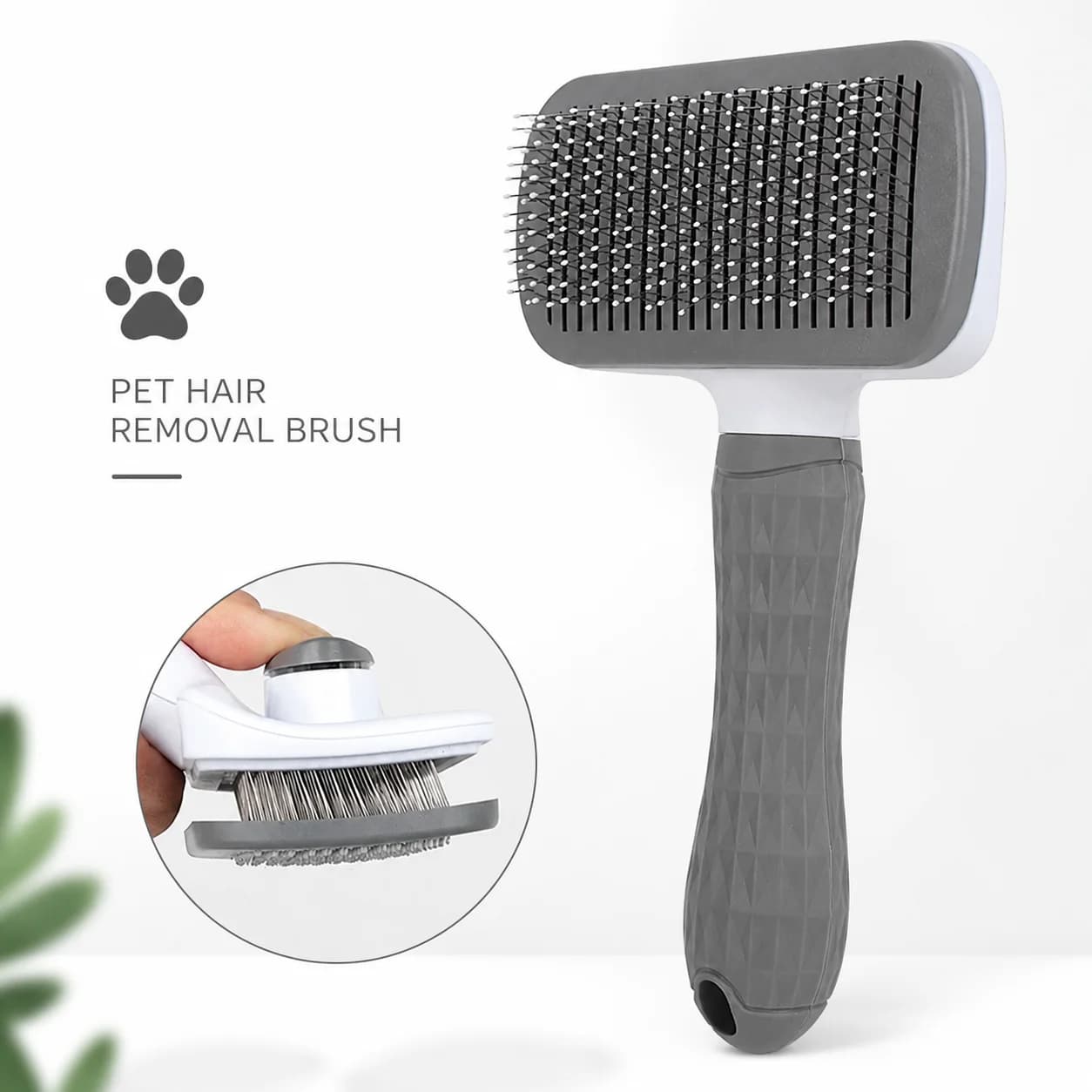 Pet Hair Remover Brush Self-Cleaning Slicker De-Shedding Comb for Cats Dogs Long Hair Grooming Tool Fur Remover Pet Supplies