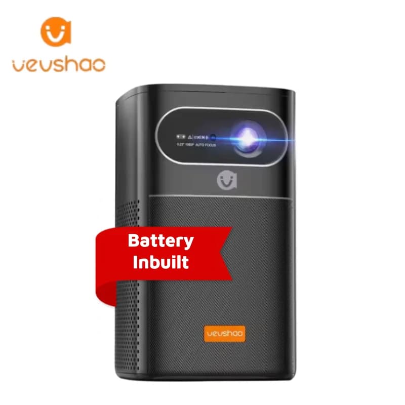 VEVSHAO Proiettore Portatile V30 Mini Tascabile con Batteria di Backup, Android 9, 400 Lumen, Compatibile 3D, Ricaricabile