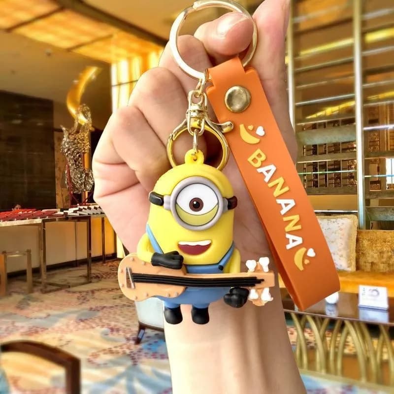Despicable Me Minions Bob Stuart Cartoon Animation Peripheral Secondary Doll Keychain Gift Creative Backpack Decorative Pendant