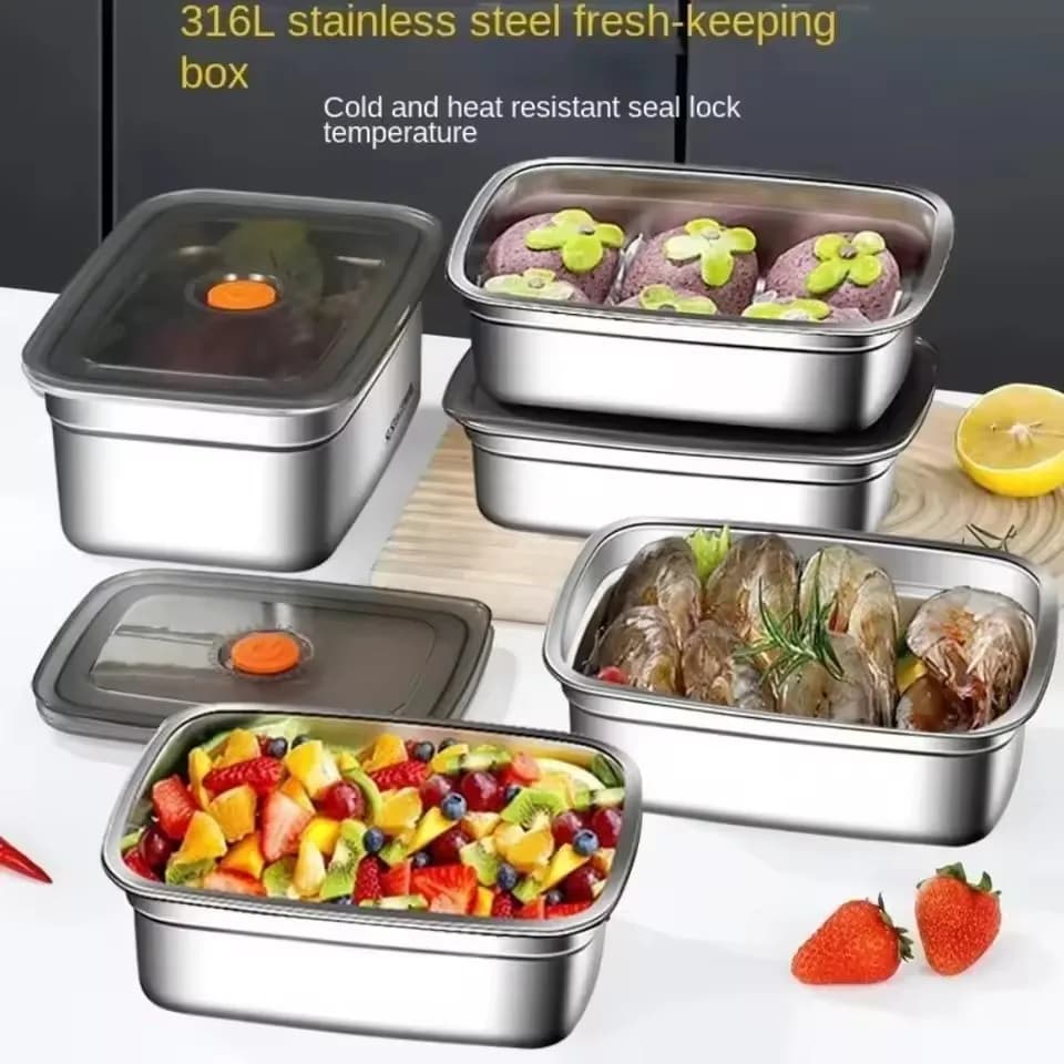 Porta pranzo Bento per adulti, contenitore ermetico in acciaio inossidabile 316, contenitori per la preparazione dei pasti, porta pranzo Bento senza BPA.