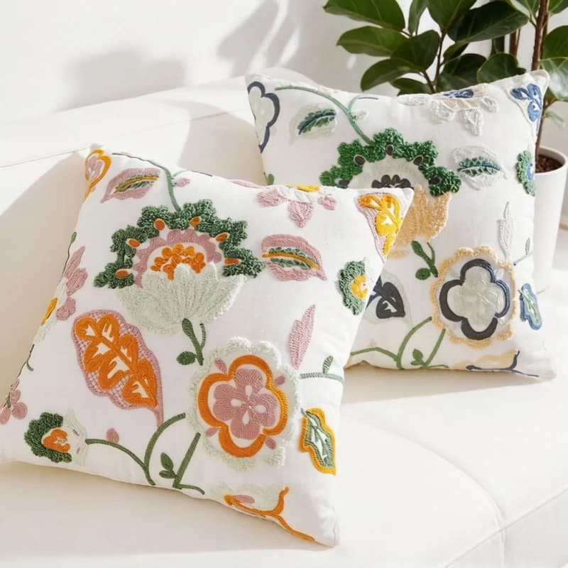 Fodere per cuscini decorativi da soggiorno con fiori, 45x45 cm, per divano, camera da letto, testiera, cuscini floreali per l'arredamento della casa