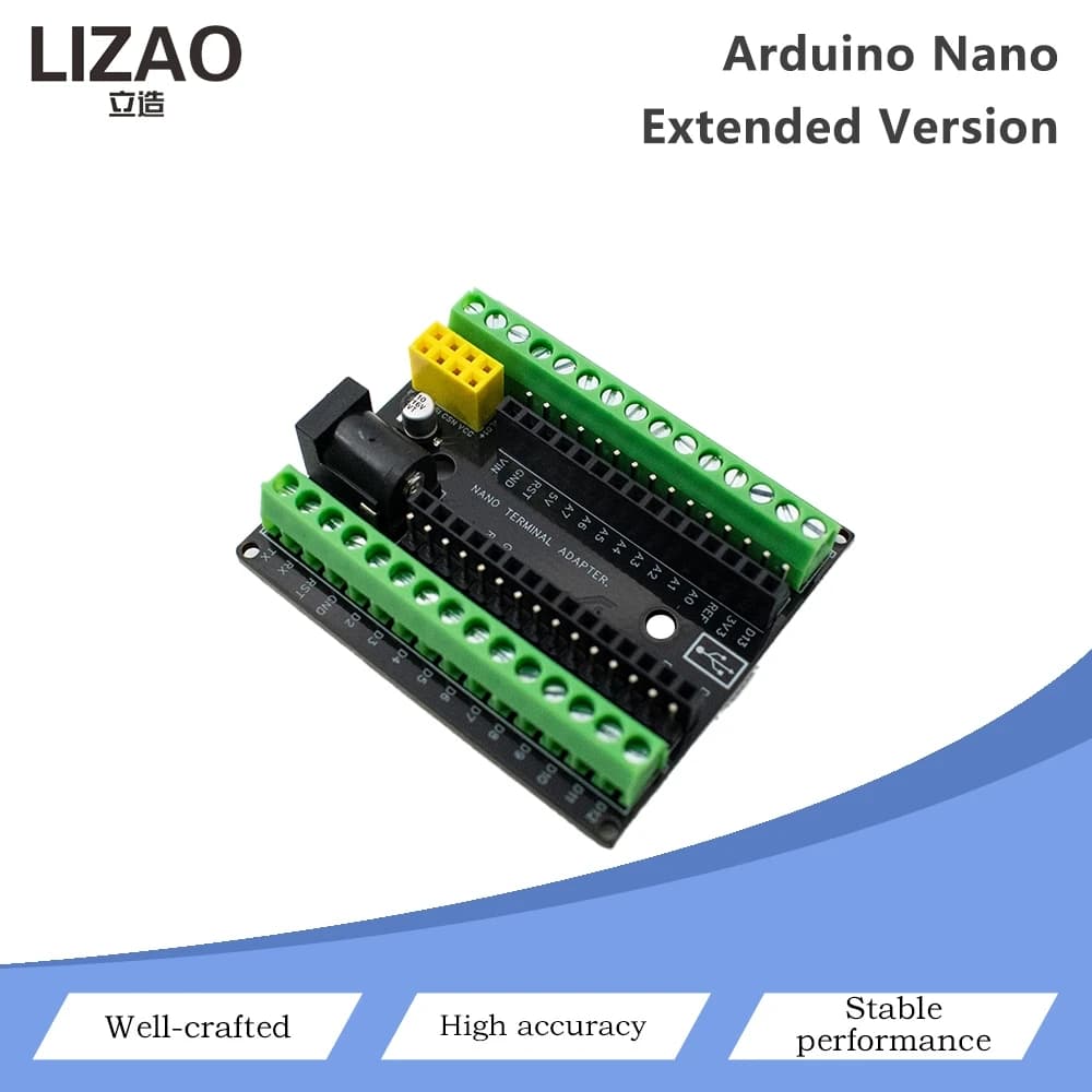 Nano Terminal Expansion Board Terminal Adapter V2.0 with DC Power Port nRF24L01 Module Socket Screw Terminal Breakout Shield