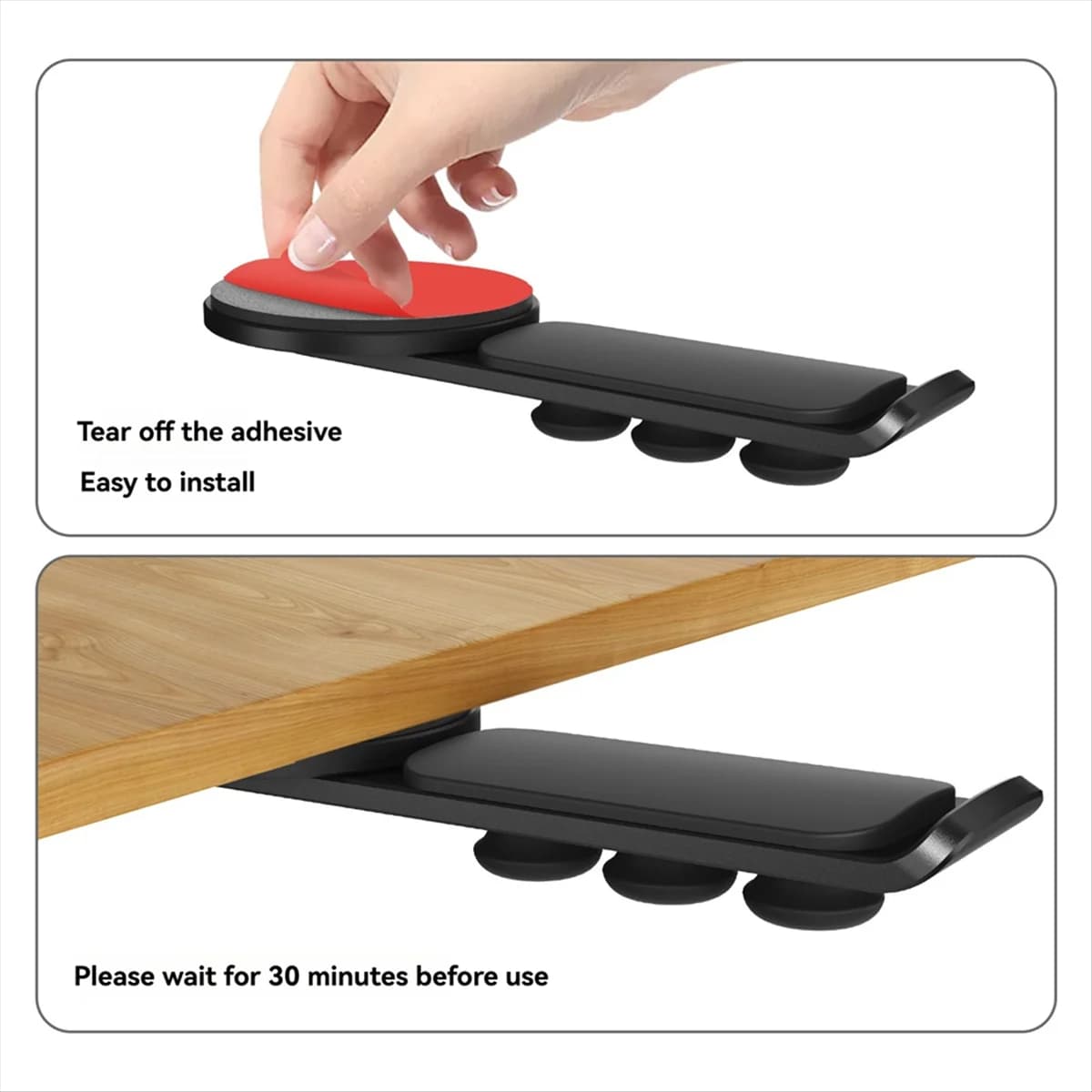 B43C 360 Degree Rotation Under Table Universal Headphone Holder with Cable Storage Organizer Headset Rack Earphone Bracket