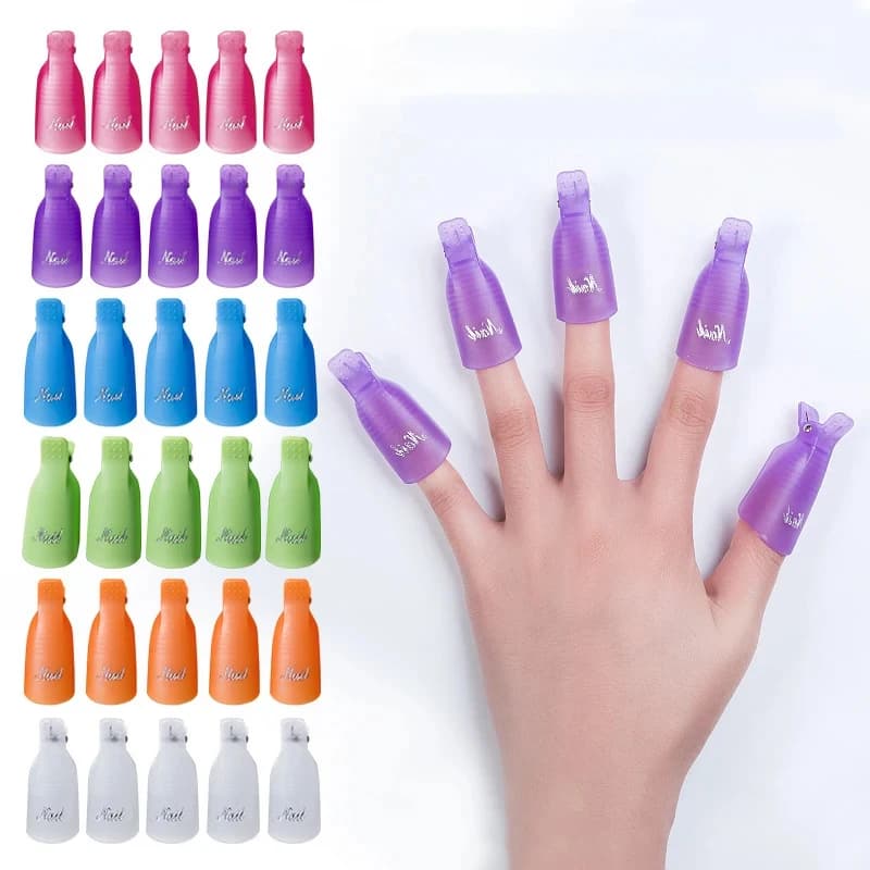 10 Pieces/Busta Nail Clips for Artistic Manicure, Tool for Cleaning Nails and UV Gel, Tool for Dipping and Wraping Nails, for fingers