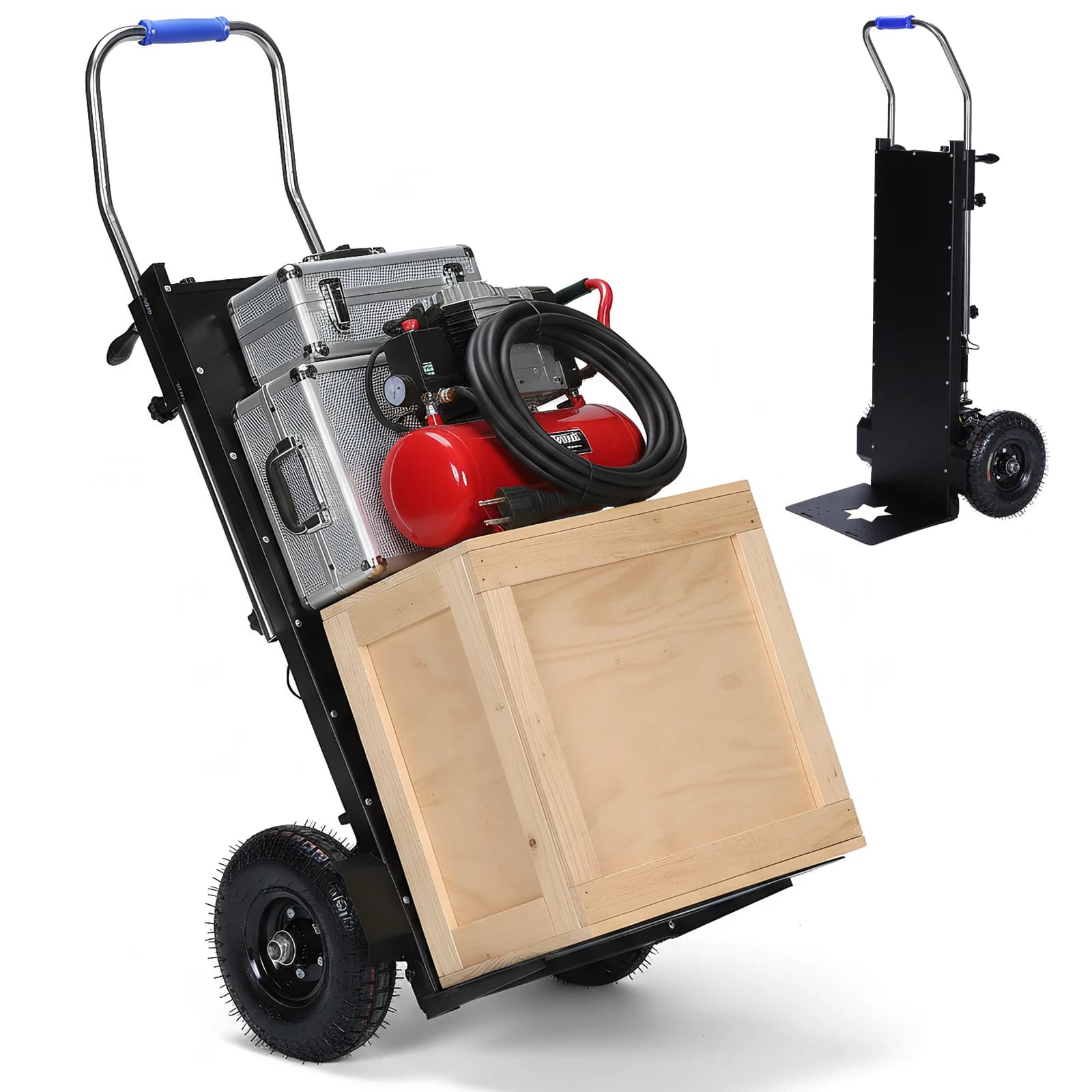 Saliscale Electric Trolley with 1500W Motor, Charging Capacity 400 kg, with Safety Corda for Transport in Warehouses and for Delivery Workers