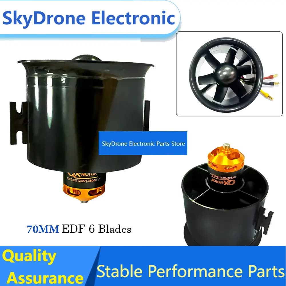 SkyDElQX-MOTOR 70mm EDF 6 Blades QF2827 Motor 4S 6S For RC Jet Airplane