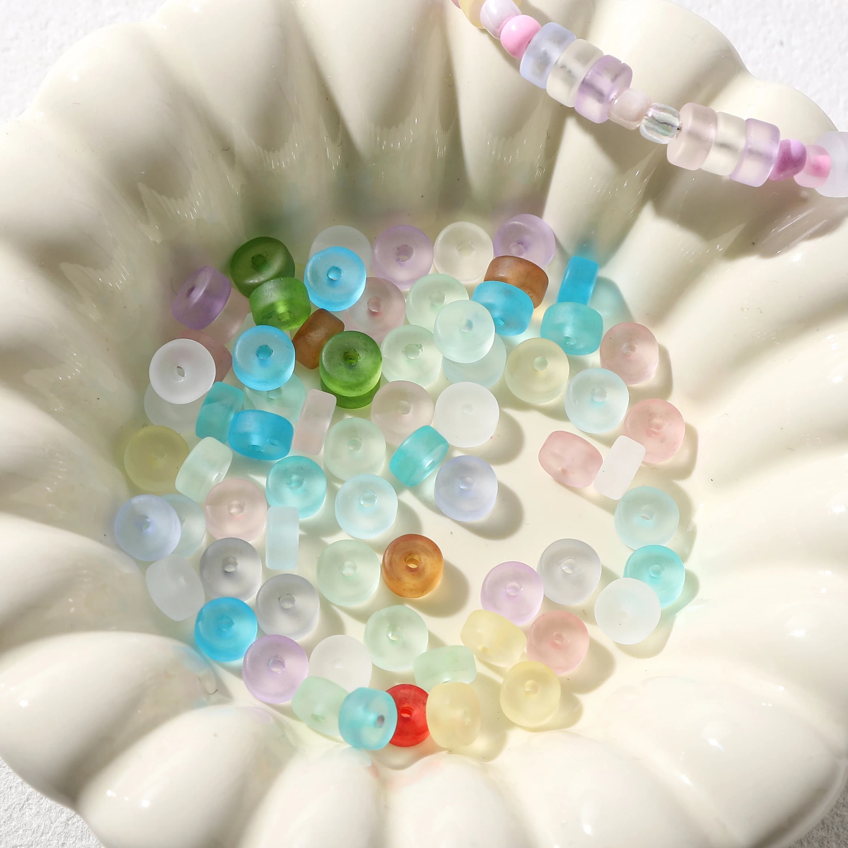 10/30g 3x6mm Glass Frosted Flat Round Beads Loose Spacer Seed Beads For DIY Bracelet Necklaces Craft Jewelry Making Supplies